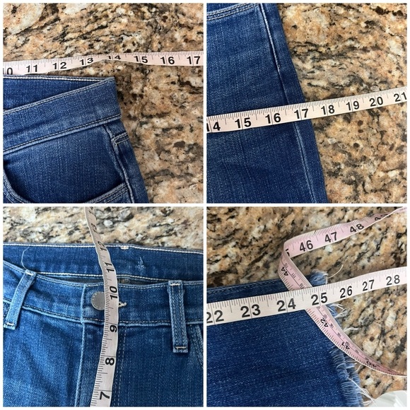 L’AGENCE Sada High Rise Cropped Jeans Size 27 – Dark Wash Fray Hem Premium Denim - Picture 4 of 9